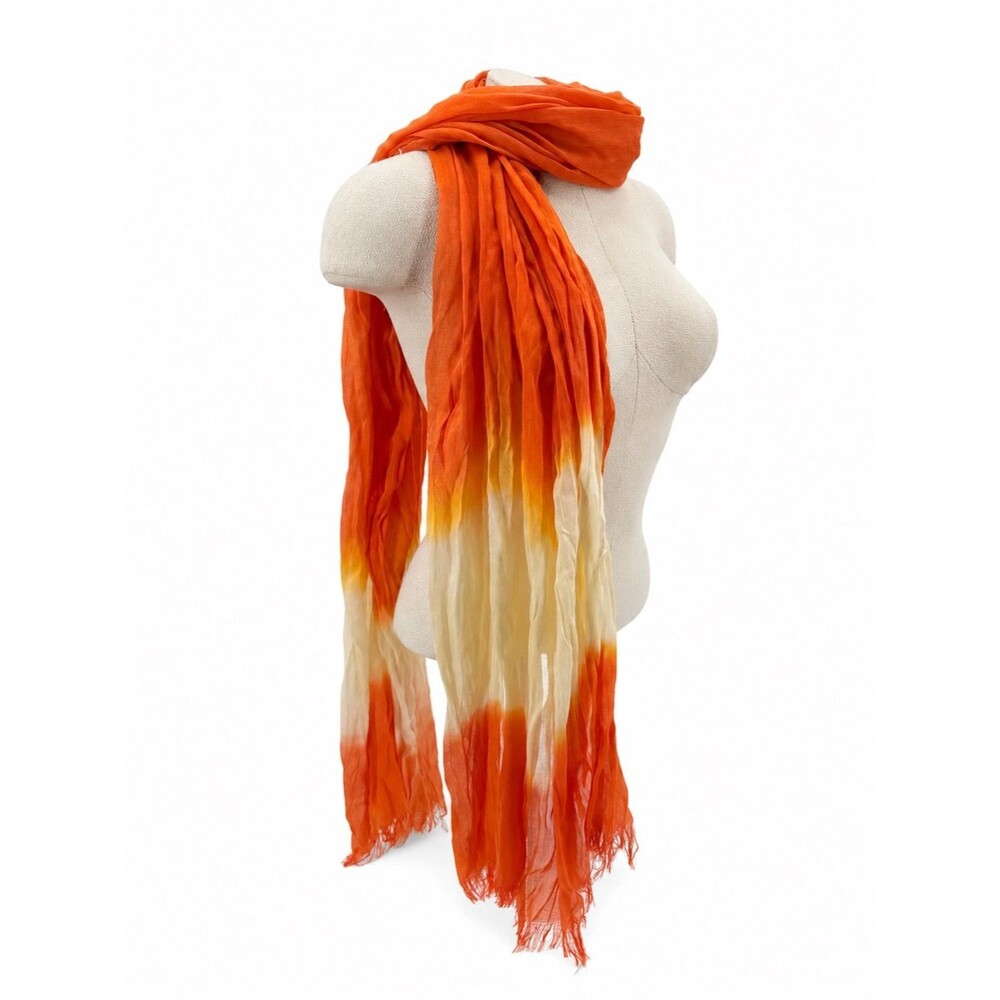 Unbranded Orange Ombre Scarf Accessory Overlay Shawl Fringe Boho Beach